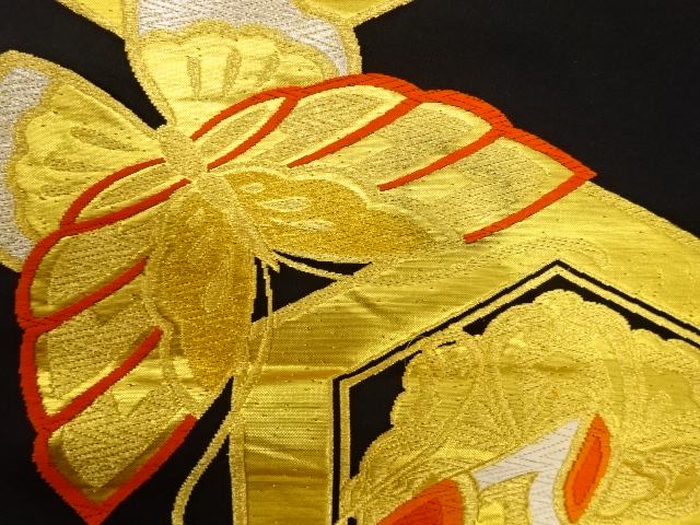 7425039: JAPANESE KIMONO / ANTIQUE FUKURO OBI / SILK / WOVEN